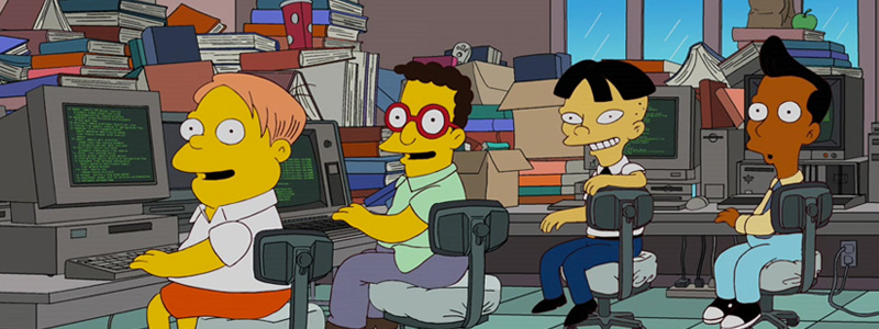 Funny image with nerds from Simpsons